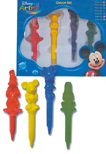 Карандаши восковые 4цв "Микки Маус" фигурные, к/к, подвес, Disney