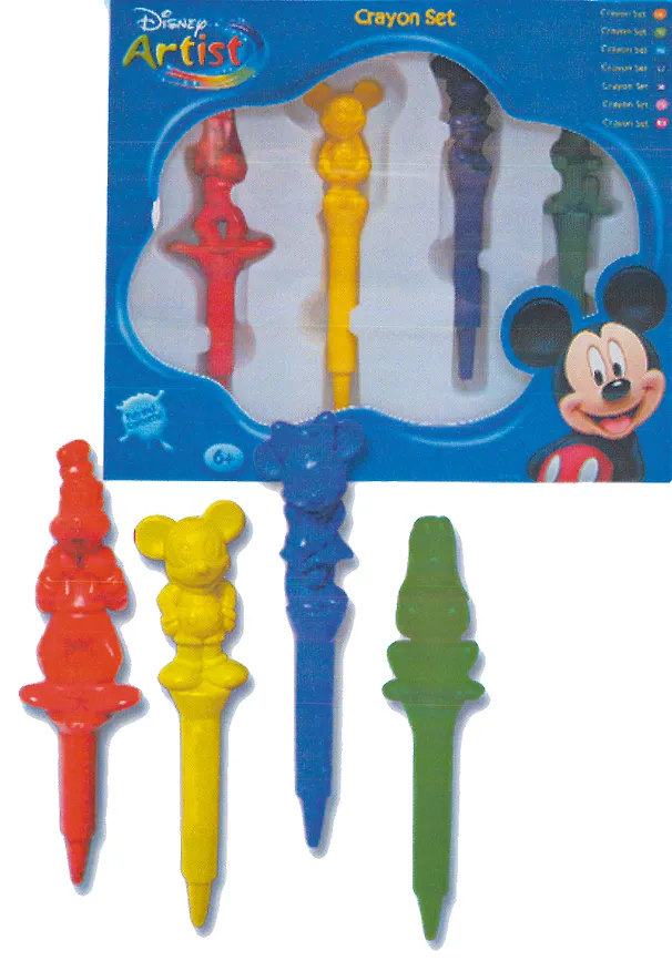 Карандаши восковые 4цв "Микки Маус" фигурные, к/к, подвес, Disney 228173 — 1