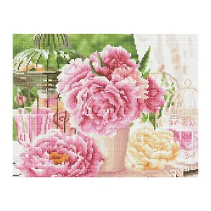 Алмазная мозаика Три Совы "Розовые пионы", 30 х 40 см, холст