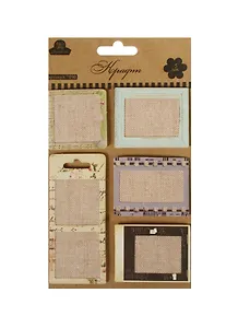 Набор стикеров Крафт (7890) (5шт) (ткань+бумага) (Рукоделие) (упаковка)