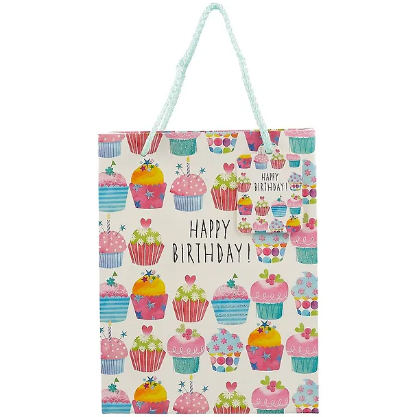 Пакет А5 23*18*10 "Bright birthday" нейтр., бум.мат.ламинат, ассорти 251078 — 2