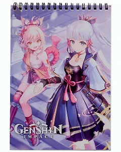 Геншин. Творческий блокнот cо стикерами и переводными татуировками A5. Сад белой цапли