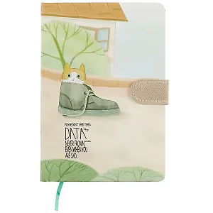 Блокнот с магнитной застёжкой «Котёнок в башмаке», 256 страниц, А5