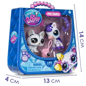Игровой набор Littlest Pet Shop, "Пара друзей Модные полосочки", 2 фигурки Кошка и Зебра, подарочная упаковка, 4+