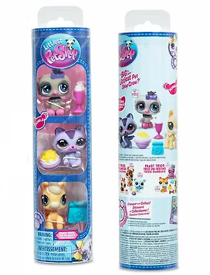 Игровой набор Littlest Pet Shop, "Три друга Ночной перекус", 3 фигурки Енот Сова и Конь, подарочный туба, 4+ 3127553