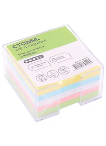 Блок-куб 90*90*90 цветной, непроклеенный, инд.уп., Стамм