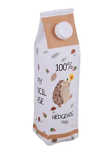 Пенал на молнии Пакет молока Ежик (6х20) (кожзам) (ПВХ бокс)