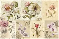 Декупажная карта Цветы винтаж микс Rize (135)