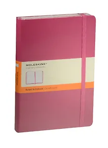 Книга для записей А5 120л лин. "Classic Large" розовая, жесткая обложка, резинка, Moleskine