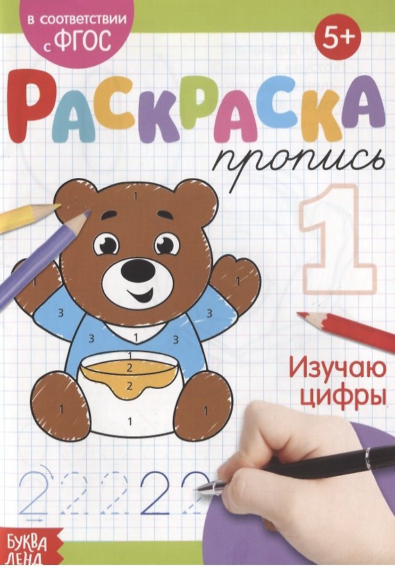 Книга Раскраска-пропись «Изучаю цифры» (Е. Сачкова) — 1