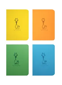 Записная книжка А7 34л 90*120мм "HIMI CAT" нелин.блок, сшивка, карт.обл, тонир.бумага, ассорти