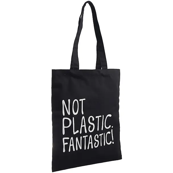 Сумка-шоппер Not Plastic. Fantastic! черная, текстиль, 40см.*32см., с 2 ручками 2773507 — 2