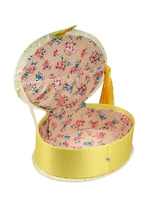 Шкатулка овал с кисточкой текстиль Веселые мыши (17х13х5) (40938)