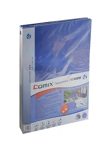 Папка с длинным бок.прижимом и карманом А4 пластик 1,0мм, ассорти, Comix