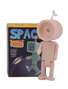 Мини-лампа LED Робот (розовая) (пластик) (10х4) (12-LIGHT-534)