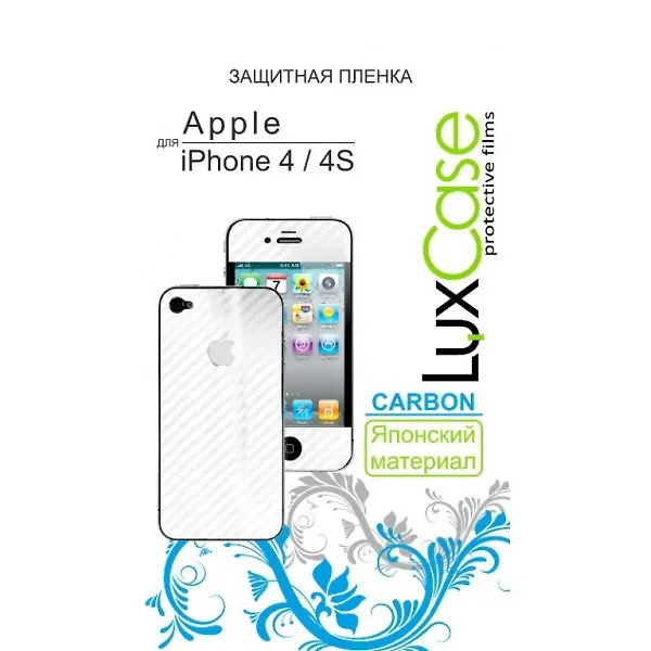 Защитная пленка для Apple iPhone 4/4S (Front&Back), Карбон (белый), 111.5х55.5 мм (80239) 2372554 — 1