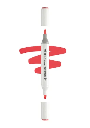 Маркер акриловый "Сонет" алый, двусторонний, перо кисть/пуля 3121955