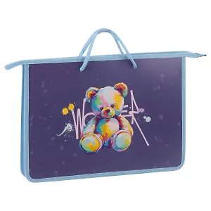 Папка для тетрадей А4 "Bear" пластик, текст.ручки