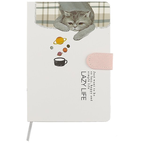 Книга для записей «Кот Lazy Life», А5, 128 листов, с магнитной застежкой 2727886 — 1