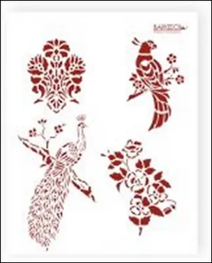 Трафарет пластиковый многоразовый Пташки павлин (20х25) (Л-068) 2340525