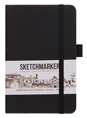 Скетчбук 13*21, 80 листов "Sketchmarker" черный, нелинованный, 140г/м2, слоновая кость 2969476