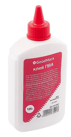 Клей ПВА GoodMark 125 г, канцелярский, флакон с дозатором 2973991