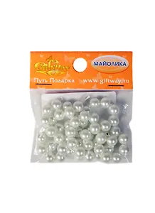 Майолика скрепленные бусины белые (00009513) (40шт) (8мм) (упаковка)