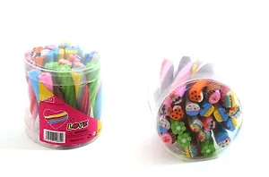 Ластик/Стирательная резинка цветной Спирали, 20шт в тубе, в ассортименте