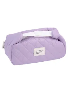 Косметичка с ремешками на кнопке Live Your Life (лаванда) (ПВХ) (21х9х7)