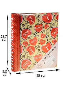 Фотоальбом Сердца 24*29см 10л, картонная обложка 41281