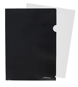 Папка-уголок А4 "Diamond Total Black" пластик, черная, Erich Krause