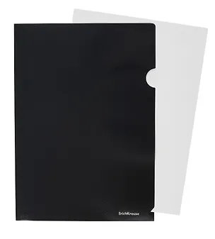 Папка-уголок А4 "Diamond Total Black" пластик, черная, Erich Krause 3037457