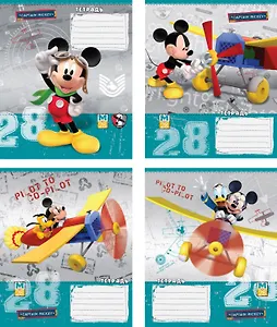 Тетрадь 12л кос.лин. "Mickey Mouse Club Aviator", Disney