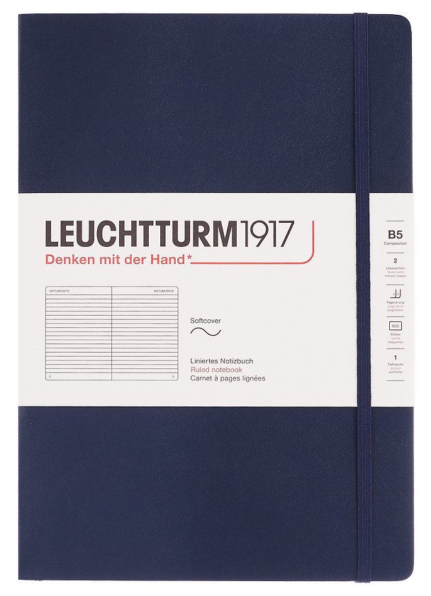 Книга для записей B5 61л лин. "Classic" мягк.обл., цвет синий неви, Leuchtturm1917 3166569 — 1
