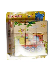 Кубики деревянные в блистере,  транспорт (15-02300-3)