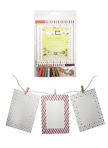 Бумажные рамки для фото с аксессуарами Прямоугольник с рисунком (003681)