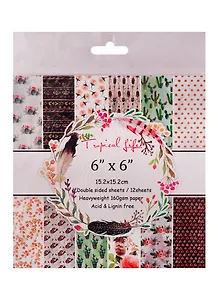 Бумага для скрапбукинга двусторонняя Tropical Life, 15,2*15,2 (12дизайнов 12 листов)