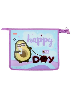 Папка для тетрадей А5 "СЧАСТЛИВЫЙ АВОКАДО" молния, пластик 2929203