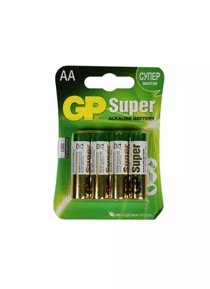 Батарейки "GP Super Alkaline", AA, 4 штуки — 234973 — 1