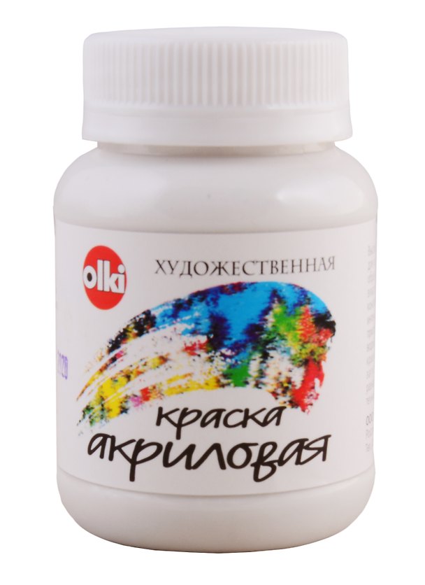 Акриловая краска белила цинковые 100 мл, Olki 254423 — 1