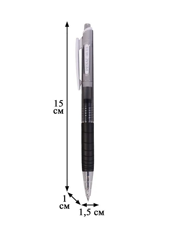 Гелевая ручка черная автоматическая 0,5 мм, Inketti, Penac 245951 — 2