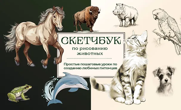 Книга Скетчбук по рисованию животных. Простые пошаговые уроки по созданию любимых питомцев (Анна Николаева) — 1