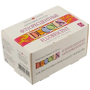 Акриловые краски «Декола», 6 цветов, флуоресцентные