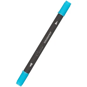 Маркер акварельный "Сонет", двухсторон., кисть и тонкий наконечник, циан, сонет