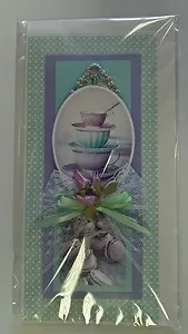 Открытка ручной работы 20*10см, Женская белая