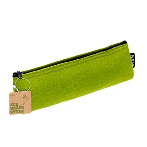 Пенал-косметичка 1отд. "Felt" 21*3,5*7см, искусств.войлок, зеленый, инд.уп., LEJOYS