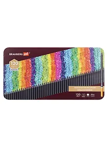 Карандаши художественные цветные BRAUBERG ART PREMIERE, НАБОР 120 цветов, 4 мм, металл кейс, 181692