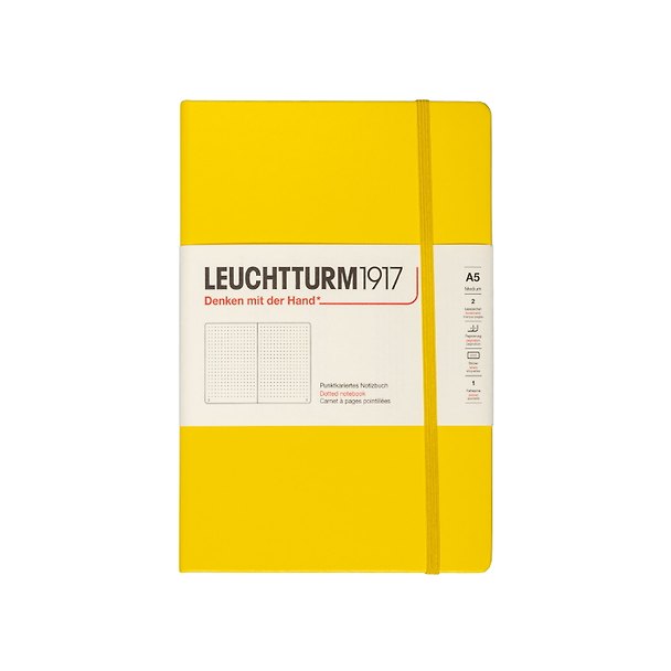 Книга для записей A5 125л тчк. "Classic" тв.обложка, цвет лимонный, Leuchtturm1917 3183942 — 1