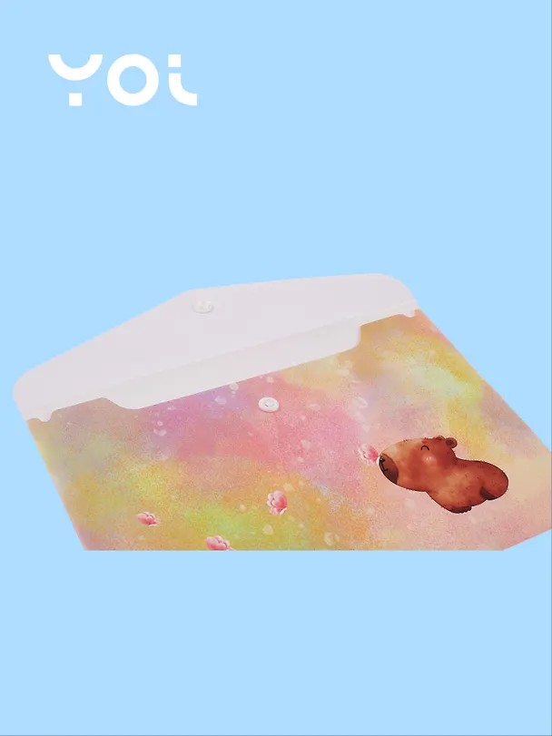 Папка-конверт Yoi, "Капибара с цветочком", на кнопке A5 3011148 — 3