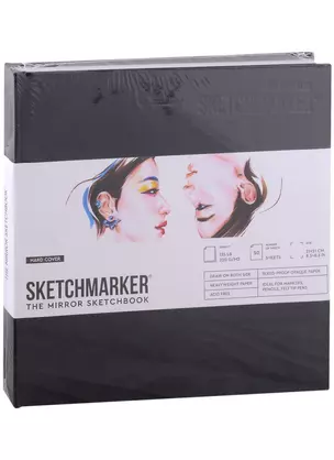 Скетчбук 21*21см 50л "SKETCHMARKER THE MIRROR", 220г/м2, 7БЦ, черная бумага — 2932156 — 1